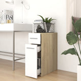Apothecary Cabinet White and Sonoma Oak 20x45.5x60 cm Engineered Wood