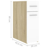 Apothecary Cabinet White and Sonoma Oak 20x45.5x60 cm Engineered Wood