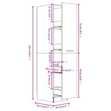 Apothecary Cabinet White 30x42.5x150 cm Engineered Wood - Low Angle