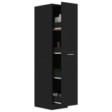 Apothecary Cabinet Black 30x42.5x150 cm Engineered Wood