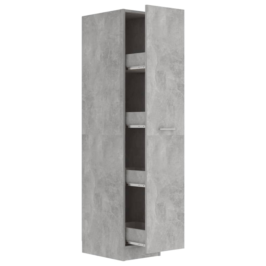 Apothecary Cabinet Concrete Grey 30x42.5x150 cm Engineered Wood