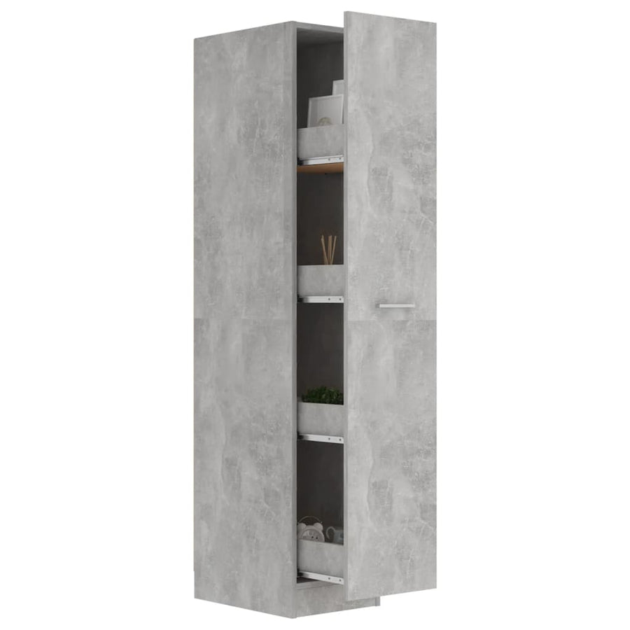 Apothecary Cabinet Concrete Grey 30x42.5x150 cm Engineered Wood