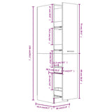Apothecary Cabinet High Gloss White 30x42.5x150 cm Engineered Wood - Low Angle