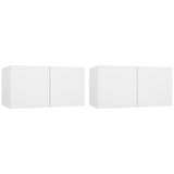 Hanging TV Cabinets 2 pcs White 60x30x30 cm