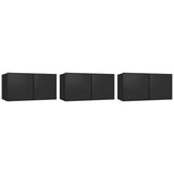 Hanging TV Cabinets 3 pcs Black 60x30x30 cm