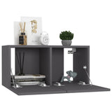 Hanging TV Cabinets 2 pcs Grey 60x30x30 cm - Side View
