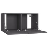 Hanging TV Cabinets 2 pcs Grey 60x30x30 cm - Rear View