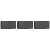 Hanging TV Cabinets 3 pcs Grey 60x30x30 cm
