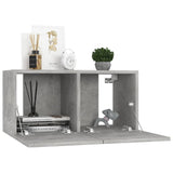 Hanging TV Cabinets 2 pcs Concrete Grey 60x30x30 cm - Side View