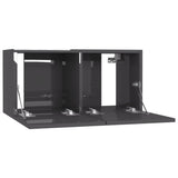Hanging TV Cabinets 2 pcs High Gloss Grey 60x30x30 cm - Rear View