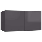 Hanging TV Cabinets 3 pcs High Gloss Grey 60x30x30 cm