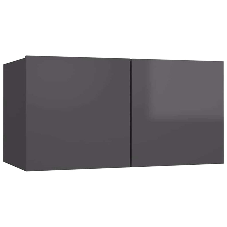 Hanging TV Cabinets 3 pcs High Gloss Grey 60x30x30 cm