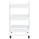 3-Tier Trolley White 43x34x79 cm Steel - Side View