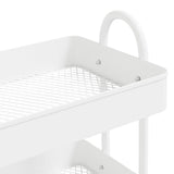 3-Tier Trolley White 43x34x79 cm Steel - 45-Degree Angle