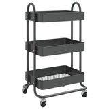 3-Tier Trolley Anthracite 43x34x79 cm Steel - Front View
