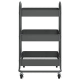 3-Tier Trolley Anthracite 43x34x79 cm Steel - Side View