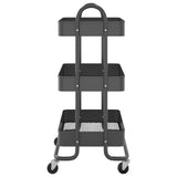 3-Tier Trolley Anthracite 43x34x79 cm Steel - Top-Down View