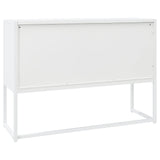 Sideboard White 105x35x75 cm Steel - Close-Up Angle