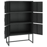 Highboard Black 80x35x135 cm Steel - Top-Down View