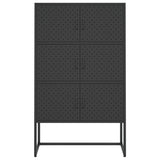 Highboard Black 80x35x135 cm Steel - 45-Degree Angle