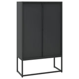 Highboard Black 80x35x135 cm Steel - Close-Up Angle