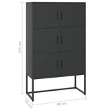 Highboard Black 80x35x135 cm Steel - Extra Image