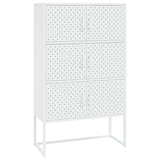 Highboard White 80x35x135 cm Steel - Front View