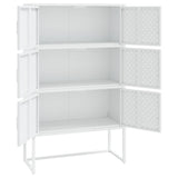 Highboard White 80x35x135 cm Steel - Top-Down View