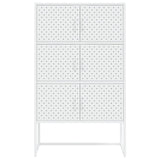 Highboard White 80x35x135 cm Steel - 45-Degree Angle