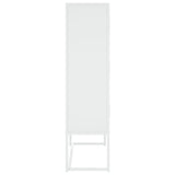 Highboard White 80x35x135 cm Steel - Rear View