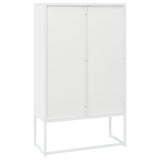 Highboard White 80x35x135 cm Steel - Close-Up Angle