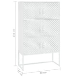 Highboard White 80x35x135 cm Steel - Extra Image