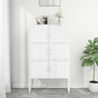 Highboard White 80x35x135 cm Steel