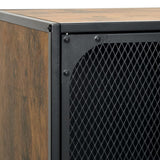 Storage Cabinet Rustic Brown 72x36x82 cm Metal and MDF - Low Angle
