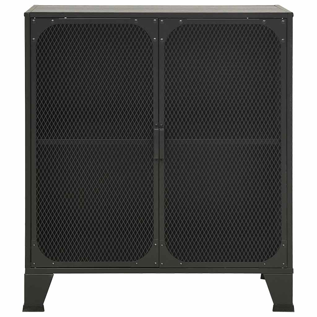 Storage Cabinet Grey 72x36x82 cm Metal and MDF