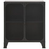 Storage Cabinet Grey 72x36x82 cm Metal and MDF - Side View