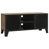 TV Cabinet Rustic Brown 105x36x47 cm Metal and MDF - Front View