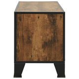 TV Cabinet Rustic Brown 105x36x47 cm Metal and MDF - Top-Down View