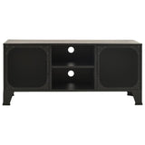 TV Cabinet Grey 105x36x47 cm Metal and MDF - Side View