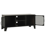 TV Cabinet Grey 105x36x47 cm Metal and MDF - Rear View