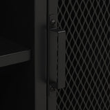 TV Cabinet Grey 105x36x47 cm Metal and MDF - Close-Up Angle