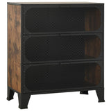 Storage Cabinet Rustic Brown 72x36x82 cm Metal and MDF - Front View