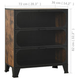 Storage Cabinet Rustic Brown 72x36x82 cm Metal and MDF - Extra Image