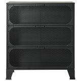 Storage Cabinet Grey 72x36x82 cm Metal and MDF - Side View