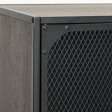 Storage Cabinet Grey 72x36x82 cm Metal and MDF - Low Angle