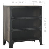 Storage Cabinet Grey 72x36x82 cm Metal and MDF - Extra Image