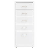 Mobile File Cabinet White 28x41x69 cm Metal