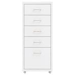 Mobile File Cabinet White 28x41x69 cm Metal