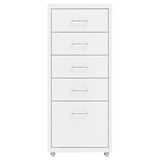 Mobile File Cabinet White 28x41x69 cm Metal - Front View