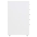Mobile File Cabinet White 28x41x69 cm Metal - Side View